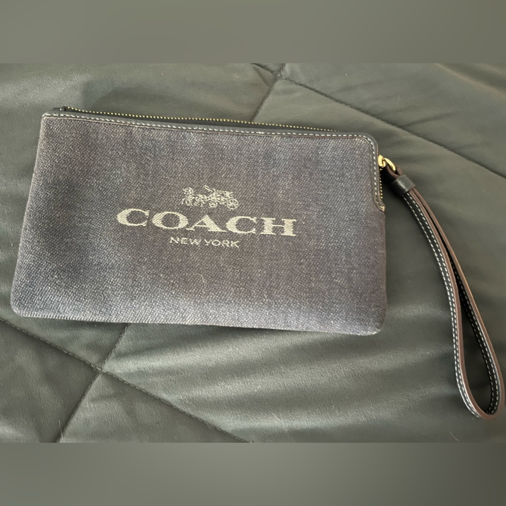 Coach Denim Blue Wristlet